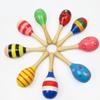Wooden Sand Hammer, 2Pcs Wooden Maracas Mini Ball Sand Hammer Baby Rattle Shaker Musical Sound Toy for Kids Random Color view 2