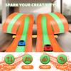 LALFENNB 3-Lanes Flexible Race Track for Kids 3+, 16Ft Race Car Track Set with 8 Racecars & 20 Suction Cups, Compatible with 1/64 Diecast Cars Hot Wheels Marbles, Boys Girls Gift - Orange Green view 2
