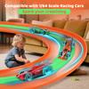 LALFENNB 3-Lanes Flexible Race Track for Kids 3+, 16Ft Race Car Track Set with 8 Racecars & 20 Suction Cups, Compatible with 1/64 Diecast Cars Hot Wheels Marbles, Boys Girls Gift - Orange Green view 4
