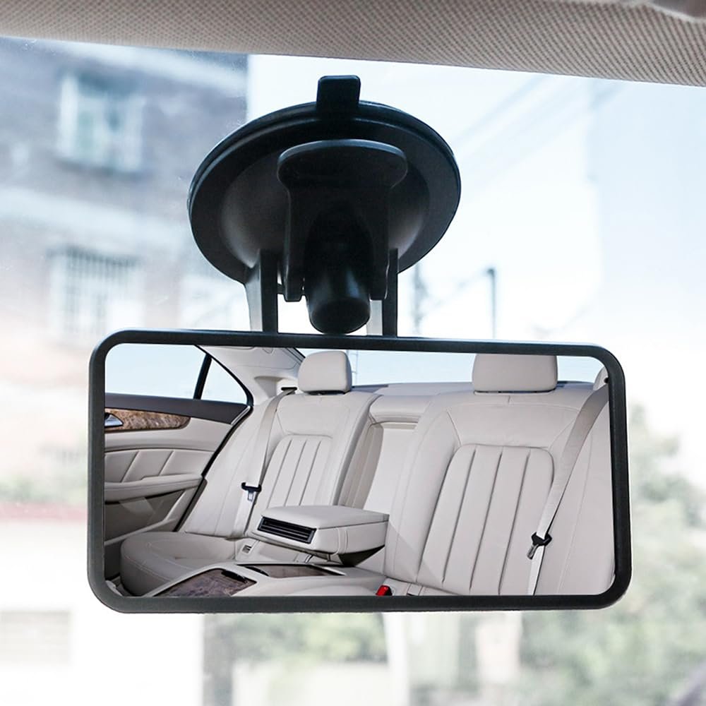 Adjustable Baby Car Mirror for Car Truck SUV, Universal Clip on Rear View Mirror for Child Observation, 360 Degree Rotating Shatterproof High Definition Safety Interior Vision (Suction Cup)