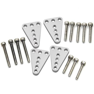 For Axial For SCX10 Honcho Dingo 1/10 4PCS Metal Shock Absorber Mount Adjust Height Angle Stand RC Crawler Truck Parts Rc Models Accessories(Silver)