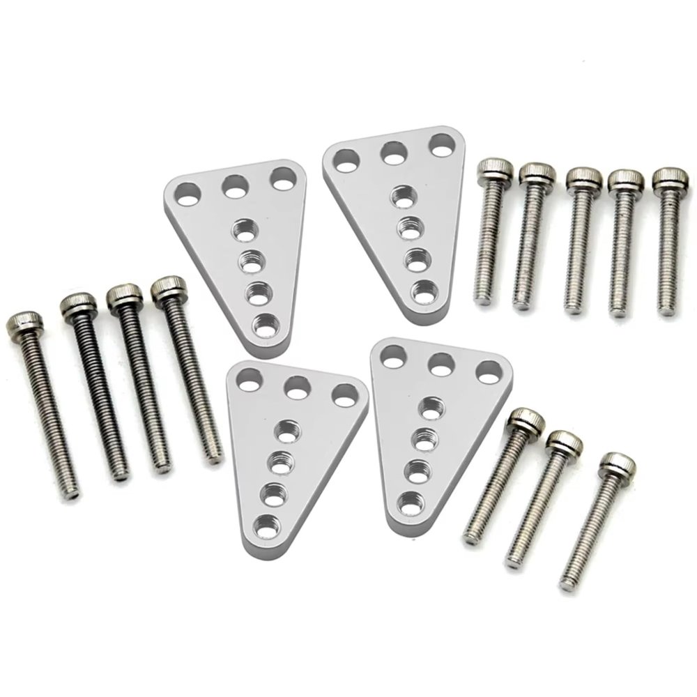 For Axial For SCX10 Honcho Dingo 1/10 4PCS Metal Shock Absorber Mount Adjust Height Angle Stand RC Crawler Truck Parts Rc Models Accessories(Silver)