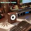 DZWLKJ Ferrofluid Speaker Music Mate,Valentines Day Gifts for Her/Him,Ferrofluid Sound Visualizer,Walnut Wood,ferromagnetic, symbiosis in a Bottle, Magnetic Fluid Toys, Desktop Decorations.unvoiced view 2