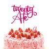 Twenty Ate Cake Topper,Hot Pink 28th Birthday Cake Topper,Happy 28th Cake Decorations for Men Women view 1