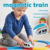 Anti-Gravity Magnetic Train Toy, Electric Train Compatible with Magnetic Trains Tracks, Flexible Race Track & 3D Infinity Track, Rechargeable Toy Trains for Ages 14+ & Toddlers (Blue) view 3