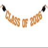 2026 Graduation Decorations - Orange Glitter Class of 2026 Banner, We are So Proud of You, Congrats Grad 2026, 2026 Graduation Party Decorations (Pre-Assembly) (Orange) view 1