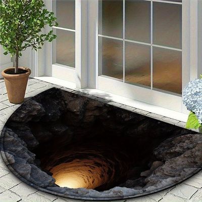 3D Optical Illusion Rug,Dog Gets Scared of 3D Carpet,2026 New Muti-Design Hole Rug,Funny Three-Dimensional Carpet to Prank with Secure Non-Slip,Easy Clean Doormat for Entrance