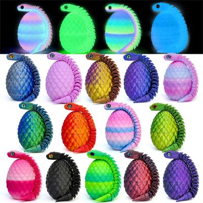 Binvin 18PCS 3D Printed Snake Toy, Easter Basket Stuffers Mini Mystery Crystal Egg Fidget Toy, 3D Printed Animals Unique Easter Basket Essentials for Kids,Party Favors for Kids 8-12 (18PCS-A)