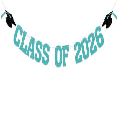 2026 Graduation Decorations - Light Blue Glitter Class of 2026 Banner, We are So Proud of You, Congrats Grad 2026, 2026 Graduation Party Decorations (Pre-Assembly) (Light Blue)