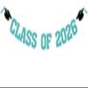 2026 Graduation Decorations - Light Blue Glitter Class of 2026 Banner, We are So Proud of You, Congrats Grad 2026, 2026 Graduation Party Decorations (Pre-Assembly) (Light Blue) view 1