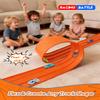 MATELOTI 3-Lane Flex Track 15 Ft Flex Race Car Track with 6 Toy Cars,Portable DIY Racetrack Compatible Diecast 1/64th Cars for Ages 3 Up,Birthday Gifts for Boys(Orange) view 2