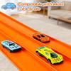 MATELOTI 3-Lane Flex Track 15 Ft Flex Race Car Track with 6 Toy Cars,Portable DIY Racetrack Compatible Diecast 1/64th Cars for Ages 3 Up,Birthday Gifts for Boys(Orange) view 3