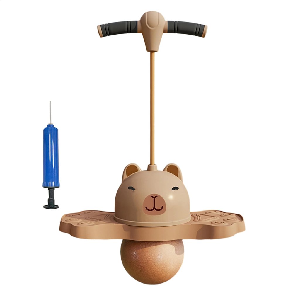 Capybara Jumping Ball, Cartoon Design Non Slip Bouncy Jumper, Hopping Ball with Handle, for PVC Material, Kids Exercise Toy, Safe Fun Feature, for Beginners Girls Adults Sports School Use