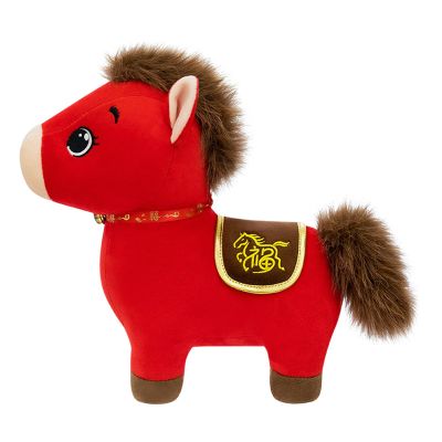 20-50 CM 2026 Year of The Horse Stuffed Animals Chinese New Year Plush Horse Mascot Doll Toys Zodiac Decor for Spring Festival Lunar New Years Gifts Blessing Souvenir (Fu Character Horse) (25cm)