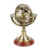 BRASSWOOD TALE & Atelier Armillary Sphere Globe, Brass with Wooden Display Base, Decorative Collectible Figurine view 1