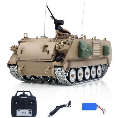 wheelfun TD US in Stock, 1/16 RC Tank M2412-C M113A2 APC Infrared Turret Rotary 360 Degree Remote Control Eletric Military Vehicle Metal Wheels Hobby Grade Model for Ages 14+
