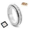 Titanium Steel Spinner Ring, Cubic Zirconia Eternity Band Fidget Ring for Women Men, Rotatable Anxiety Relief Ring with Sizes 5-10(Silver,10) view 1