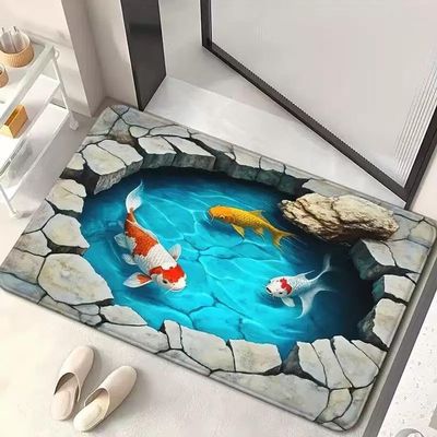 3D Optical Illusion Rug,Dog Gets Scared of 3D Carpet,2026 New Muti-Design Hole Rug,Funny Three-Dimensional Carpet to Prank with Secure Non-Slip,Easy Clean Doormat for Entrance