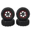 4PCS 1.9in Tire Wheel Hub Rubber Strong Grip Pattern Red Frame 6 Holes Shock RC Car Part for Axial 1/10 RC Crawler view 2