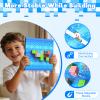 4PCS 4" x 4" Magnetic Building Block Base Plates for Kids, Strong Grip Magnetic blocks Base Compatible with Most Popular Magnetic Blocks & Cubes, STEM Educational Toys for Boys Girls Ages 3+ (Water view 2