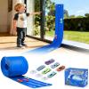 MATELOTI 3-Lane Flex Track 15 Ft Flex Race Car Track with 6 Toy Cars,Portable DIY Racetrack Compatible Diecast 1/64th Cars for Ages 3 Up,Birthday Gifts for Boys (Dark Blue-2) view 1