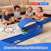 MATELOTI 3-Lane Flex Track 15 Ft Flex Race Car Track with 6 Toy Cars,Portable DIY Racetrack Compatible Diecast 1/64th Cars for Ages 3 Up,Birthday Gifts for Boys (Dark Blue-2) view 2