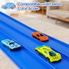 MATELOTI 3-Lane Flex Track 15 Ft Flex Race Car Track with 6 Toy Cars,Portable DIY Racetrack Compatible Diecast 1/64th Cars for Ages 3 Up,Birthday Gifts for Boys (Dark Blue-2) view 3