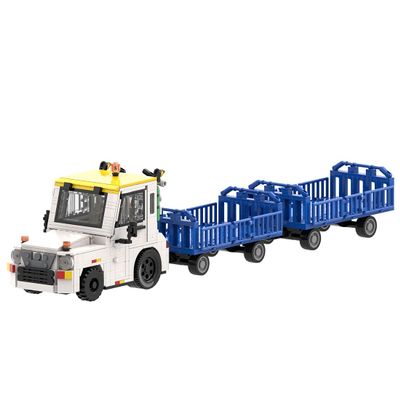 Airport Baggage Cart Truck Building Set, Airport Service Vehicle Building Blocks with Tractor Hood Modular Car Bricks Adults - 936 Pieces