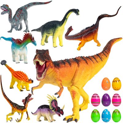 8Pack Dinosaur Building Toys for 3 4 5 6 7 8 Year Old Kids,Slot-Assembly Realistic Dinosaur Building Blocks with Easter Egg for Easter Basket Stuffers,Valentine's Day,Easter Gifts for Girls,Boys