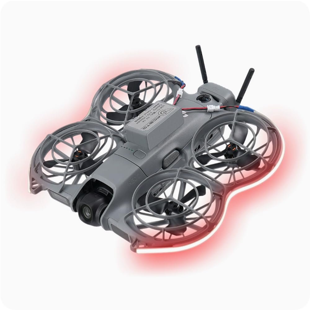 Coyktonty Drone Strip Light for DJI NEO 2/NEO/Mini 4K LED Night Flight Warning Adjustable lamp Belt Brightness (Red)