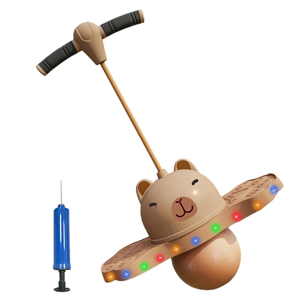 Bouncy Hopping Ball, Capybara Cartoon Design Jumper, Inflatable Jumping Ball with Handle, Fun Exercise Toy Category Indoor Outdoor, Activity for Beginners Girls Adults School Park Gatherings