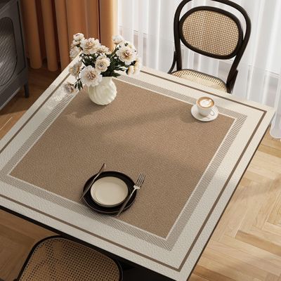 American Style Mahjong Mat Anti Slip Noise Reduction Table, Napa Textured PU Leather Cover for Board Games Table Mat, Card Games, Tile Games(E,31.50"x31.50")