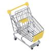 KESYOO Mini Shopping Cart Metal Toy Medium 13.5 x 9.5 x 14 cm Yellow with Wheels for Imaginative Play in Supermarket and Dollhouse Decoration view 1