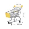 KESYOO Mini Shopping Cart Metal Toy Medium 13.5 x 9.5 x 14 cm Yellow with Wheels for Imaginative Play in Supermarket and Dollhouse Decoration view 2
