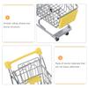 KESYOO Mini Shopping Cart Metal Toy Medium 13.5 x 9.5 x 14 cm Yellow with Wheels for Imaginative Play in Supermarket and Dollhouse Decoration view 3