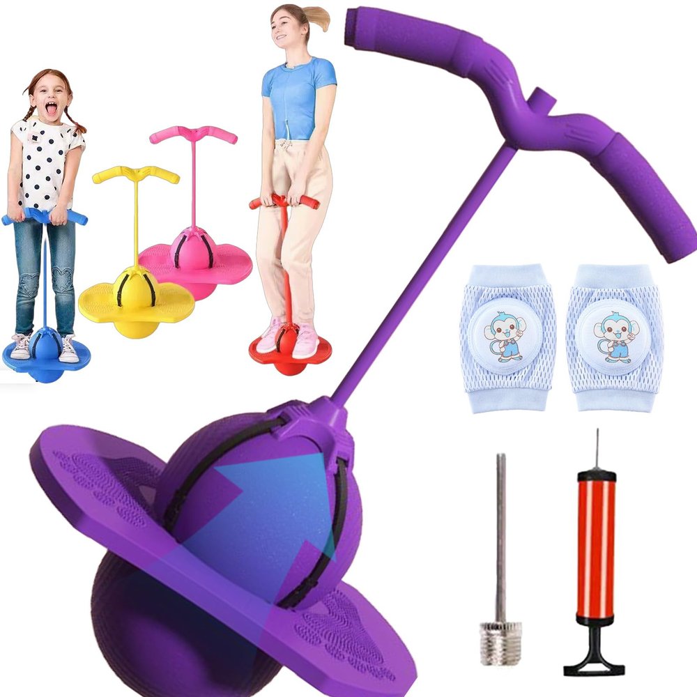 Balance Jumping Ball for Kids & Adults, 2026 New Balance Board With Handle, Crazy Jumper Jump Ball, Balance Board with Handle, Perfect for Balance, Coordination, And Fitness (Purple)