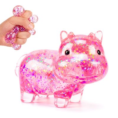 1Pcs Red Glitter Cow Squishy Stress Ball Hand Exercisers for Strength