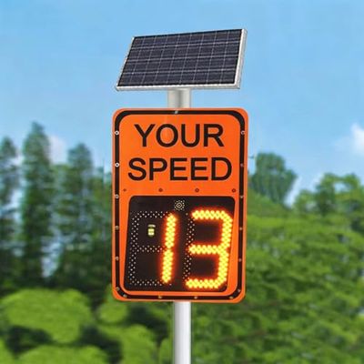 Solar-Powered Radar Speed Limit Sign | LED Speed Display | Adjustable Max Speed 60km/h | Road Safety Warning Sign | Aluminum Construction, 90x60CM | Eco-Friendly Traffic Control