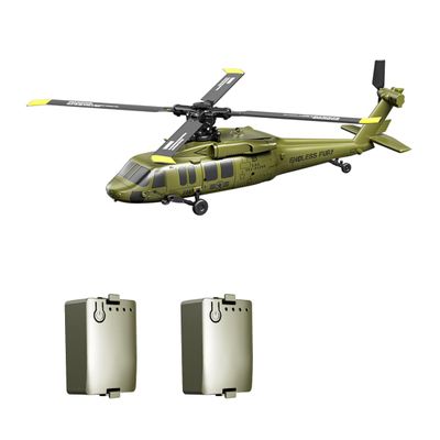 ConGamefun UH-60 RC Helicopter, 2.4G 5CH Flybarless Scale RC Military Helicopter Model with Barometric Altitude Hold, Optical Flow Positioning, One-Key Inverted Flight for Beginners (RTF/Green)