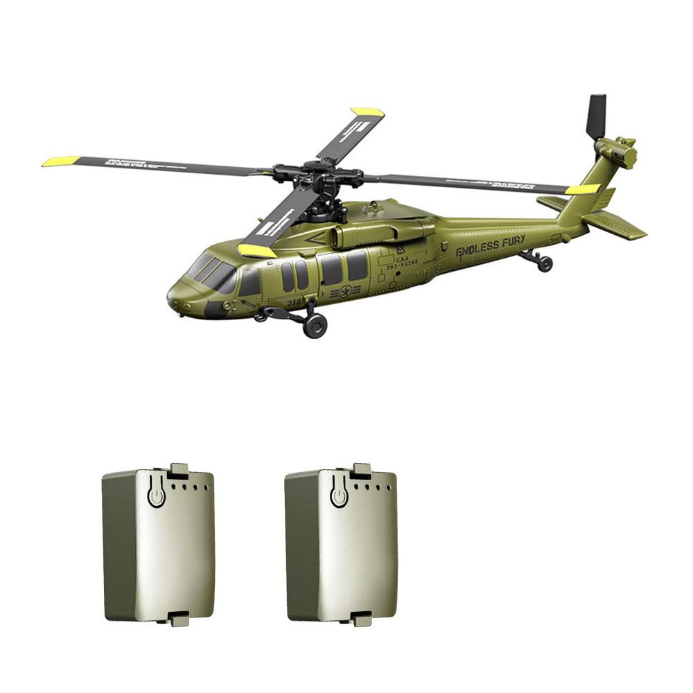 ConGamefun UH-60 RC Helicopter, 2.4G 5CH Flybarless Scale RC Military Helicopter Model with Barometric Altitude Hold, Optical Flow Positioning, One-Key Inverted Flight for Beginners (RTF/Green)