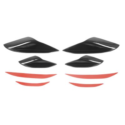 GOTOTOP Bumper Fin Replacement, Rubber Material Bumper Spoiler Lip with Splitter Canards for Vehicles (Glossy Black)