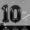 10 Balloon Number, 40 Inch Black Foil Balloons Giant Jumbo Helium Number 10 Balloons for 10th Birthday Decorations Anniversary Events Party Decorations (Black) view 2