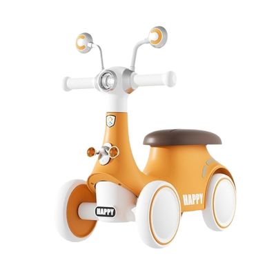 Wiggle Scooter Baby Balance Bike with Music and Lights No Pedal for 1-3 Years Old Boys Girls Kids Ride on Toys(Orange)