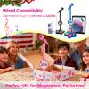 Kids Microphone with Stand - 2026 New Karaoke Machine for Budding Singers, Built-in Music & Echo, 6 Colorful Lights, Adjustable Stand for Girls Boys Birthday Gift (Pink+Black) view 3