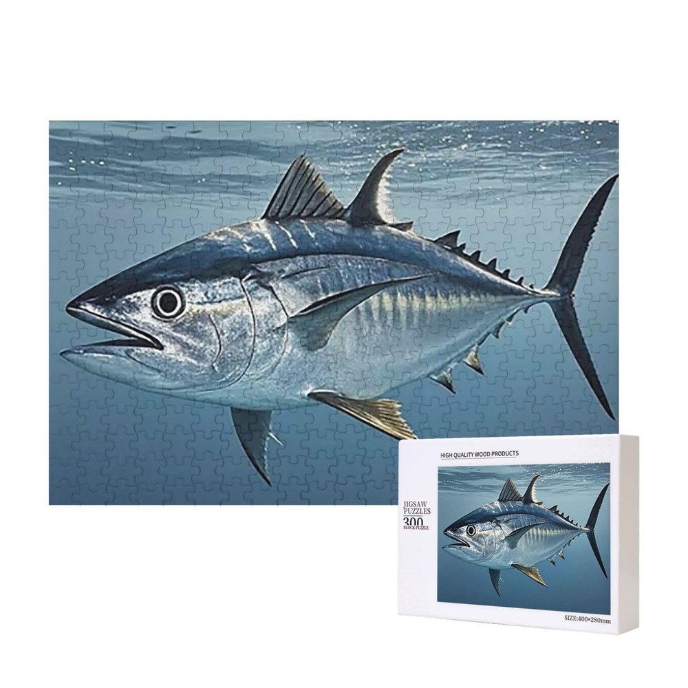 Puzzles 500 Pieces Bluefin Tuna Thunnus Jigsaw Puzzles Wooden Photo Puzzle for Adults Personalized Picture Puzzle Classic Jigsaw Puzzle for Family Wedding Birthday Valentine's Day Gifts 15.7 x 11 Inch