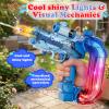 2026 Electric Water Gun for Adults Kids, LED & Music Automatic Squirt Water Gun Summer Outdoor Beach Pool Toys for Boys 8+, Powerful Water Pistol Party Family Backyard Game Gifts, (Ring Blue) view 2