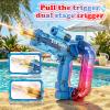 2026 Electric Water Gun for Adults Kids, LED & Music Automatic Squirt Water Gun Summer Outdoor Beach Pool Toys for Boys 8+, Powerful Water Pistol Party Family Backyard Game Gifts, (Ring Blue) view 4