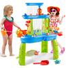 YAZ&OUZ Water Table for Toddlers 1-3, 3-Tier Kids Water Table, Water Tables for Toddlers 3-5 Features Swimming Crabs & Dolphins, Rain Showers Splash Pond, Activity Sensory Play Table for Boys Girls view 1