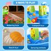 YAZ&OUZ Water Table for Toddlers 1-3, 3-Tier Kids Water Table, Water Tables for Toddlers 3-5 Features Swimming Crabs & Dolphins, Rain Showers Splash Pond, Activity Sensory Play Table for Boys Girls view 4
