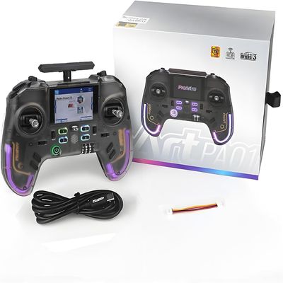 Flysky ProArt PA01 Radio Transmitter, 2.4GHz 18-32 Channel Remote Controller with 2.4 Inch IPS Color Screen for FPV Drone/RC Helicopter/Airplane/Car/Boat/Multirotor